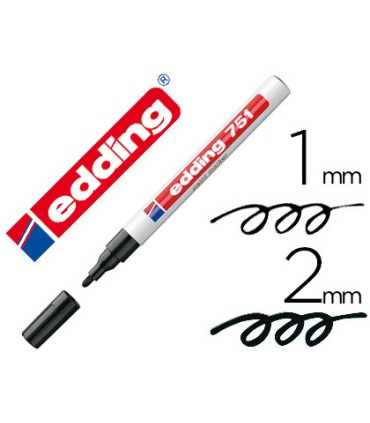 Rotulador edding punta fibra 751 negro punta redonda 1 2 mm