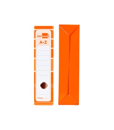 Archivador de palanca liderpap el a4 filing system forrado sin rado lomo 80mm naranja con caja y compresor metalico