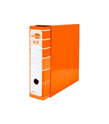 Archivador de palanca liderpap el a4 filing system forrado sin rado lomo 80mm naranja con caja y compresor metalico