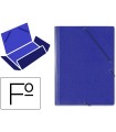 Carpeta gomas solapas carton saro tamaño folio azul