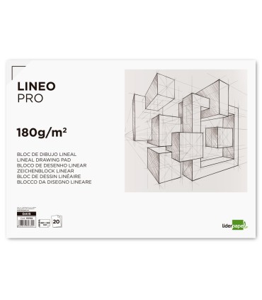 Bloc dibujo liderpapel lineal espiral 460x325 mm 20 hojas 180 gr m2 con recuadro perforado