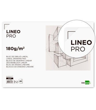 Bloc dibujo liderpapel lineal espiral 460x325 mm 20 hojas 180 gr m2 con recuadro perforado