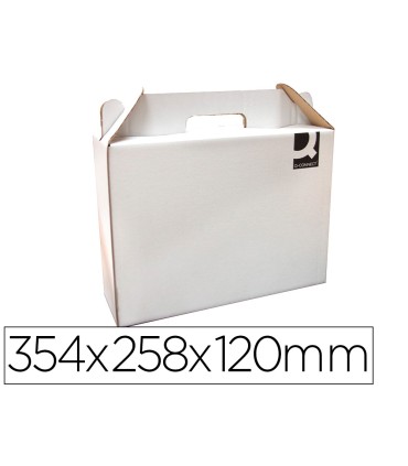 Caja maletin con asa q connect carton para envio y transporte 355x120x258 mm