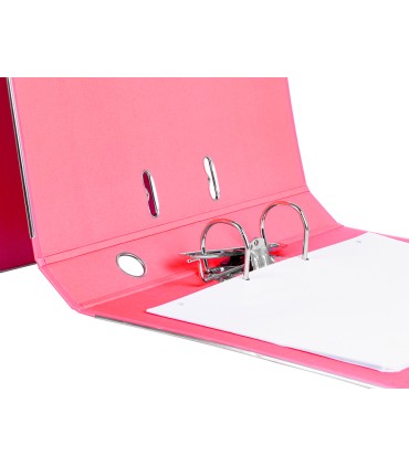 Archivador de palanca liderpapel folio documenta forrado pvc con rado lomo 52 mm rosa compresor metalico