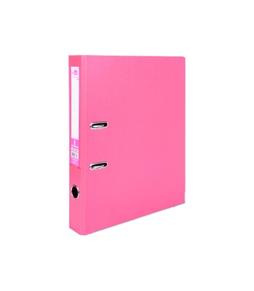 Archivador de palanca liderpapel folio documenta forrado pvc con rado lomo 52 mm rosa compresor metalico