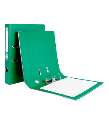 Archivador de palanca liderpapel folio documenta forrado pvc con rado lomo 52 mm verde compresor metalico