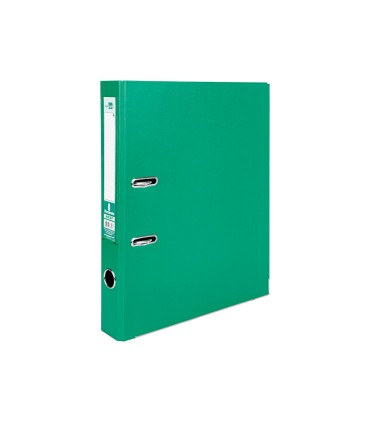 Archivador de palanca liderpapel folio documenta forrado pvc con rado lomo 52 mm verde compresor metalico