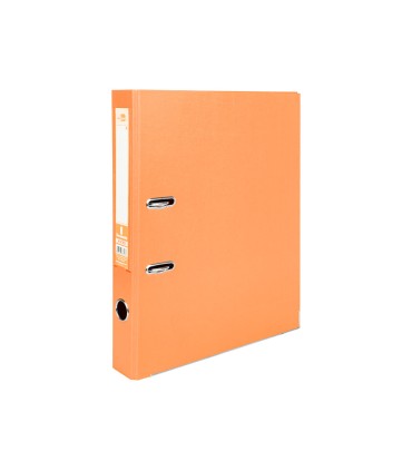 Archivador de palanca liderpapel folio documenta forrado pvc con rado lomo 52 mm naranja compresor metalico