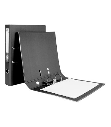 Archivador de palanca liderpapel folio documenta forrado pvc con rado lomo 52 mm negro compresor metalico