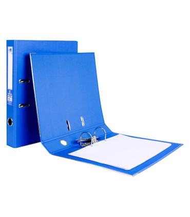 Archivador de palanca liderpapel folio documenta forrado pvc con rado lomo 52 mm azul compresor metalico