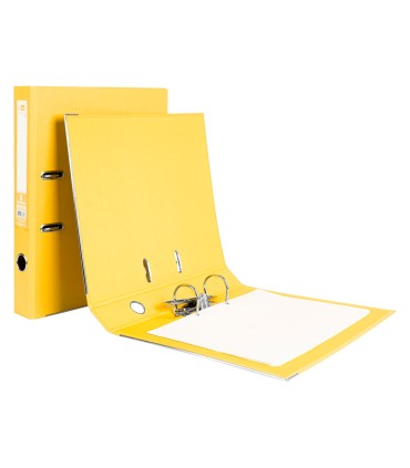 Archivador de palanca liderpapel folio documenta forrado pvc con rado lomo 52 mm amarillo compresor