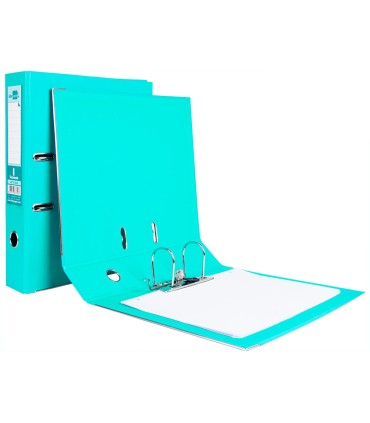 Archivador de palanca liderpapel folio documenta forrado pvc con rado lomo 75 mm verde claro compresor