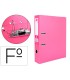 Archivador de palanca liderpapel folio documenta forrado pvc con rado lomo 75 mm rosa compresor metalico