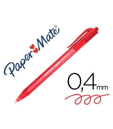 Boligrafo paper mate inkjoy 100 retractil punta media rojo