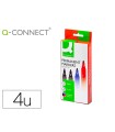 Rotulador q-connect marcador permanente estuche de 4 colores surtidos punta redonda 3 mm