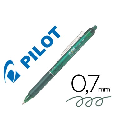 Boligrafo pilot frixion clicker borrable 07 mm color verde claro