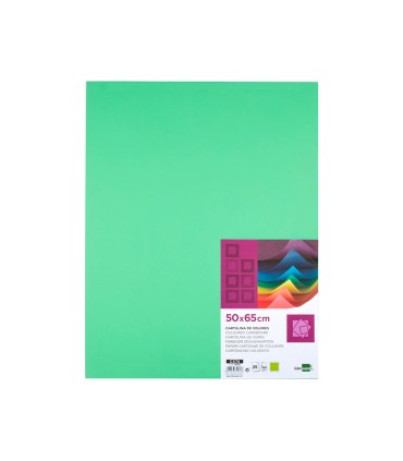 Cartulina liderpapel 50x65 cm 180g m2 verde hierba paquete de 25 hojas