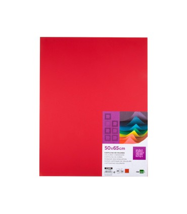 Cartulina liderpapel 50x65 cm 180g m2 rojo navidad paquete de 25 hojas