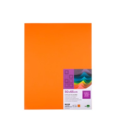 Cartulina liderpapel 50x65 cm 180g m2 naranja paquete de 25 hojas