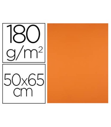 Cartulina liderpapel 50x65 cm 180g m2 naranja paquete de 25 hojas