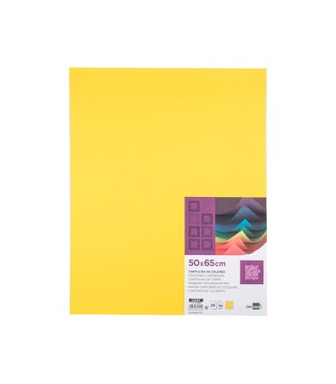 Cartulina liderpapel 50x65 cm 180g m2 amarillo limon paquete de 25 hojas