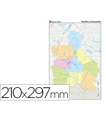 Mapa mudo color din a4 castilla leon politico