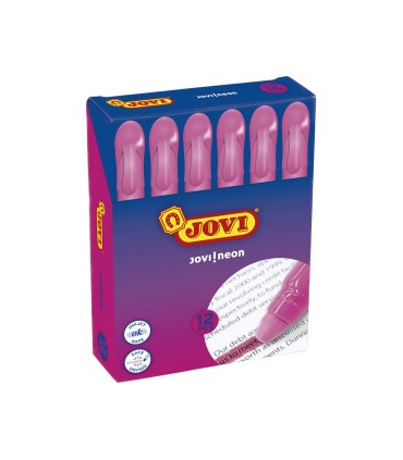 Marcador de cera gel jovi fluorescente rosa caja de 12 unidades