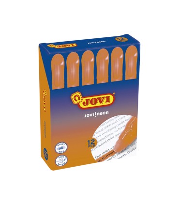 Marcador de cera gel jovi fluorescente naranja caja de 12 unidades