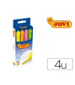 Marcador de cera gel jovi fluorescente caja de 4 unidades colores surtidos