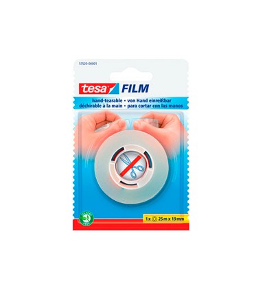 Cinta adhesiva tesafilm sin tijeras 25 mt x 19 mm