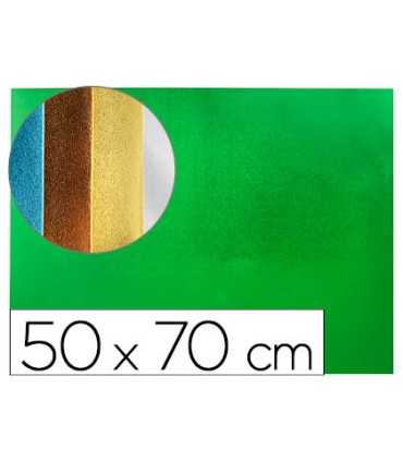 Goma eva liderpapel 50x70 cm espesor 2 mm metalizada verde