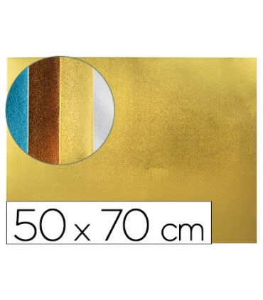 Goma eva liderpapel 50x70 cm espesor 2 mm metalizada oro