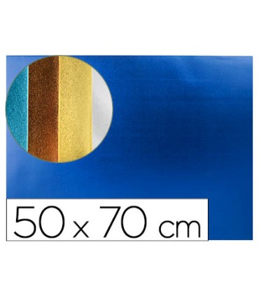 Goma eva liderpapel 50x70 cm espesor 2 mm metalizada azul