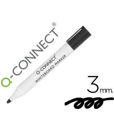 Rotulador q connect pizarra blanca color negro punta redonda 3 mm