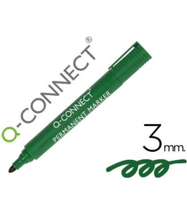 Rotulador q connect marcador permanente verde punta redonda 3 mm