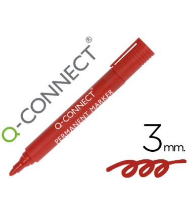 Rotulador q connect marcador permanente rojo punta redonda 3 mm