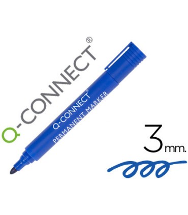 Rotulador q connect marcador permanente azul punta redonda 3 mm