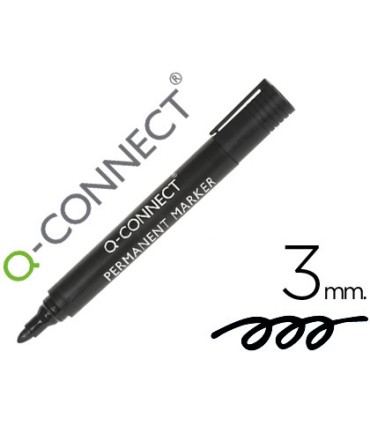 Rotulador q connect marcador permanente negro punta redonda 3 mm