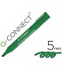 Rotulador q connect marcador permanente verde punta biselada 5 mm