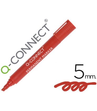 Rotulador q connect marcador permanente rojo punta biselada 5 mm