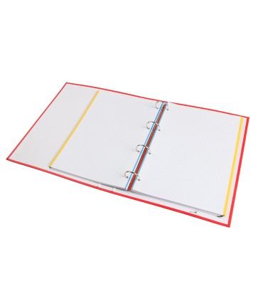 Carpeta con recambio liderpapel a4 cuadro 5 mm 120 hojas 80 g forrada 4 anillas 40 mm redondas