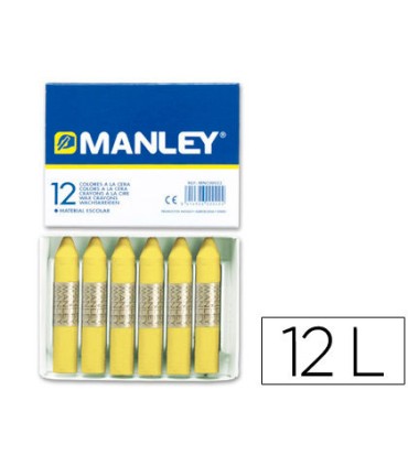 Lapices cera manley unicolor verde amarillo claro n47 caja de 12 unidades