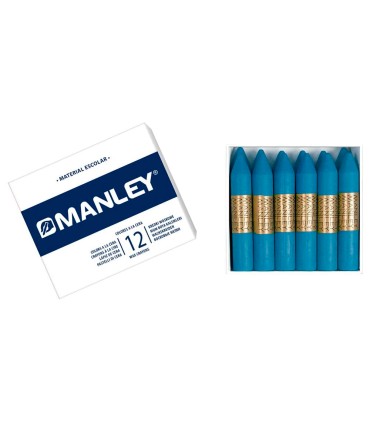 Lapices cera manley unicolor azul cobalto n20 caja de 12 unidades