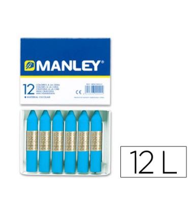 Lapices cera manley unicolor azul cobalto n20 caja de 12 unidades