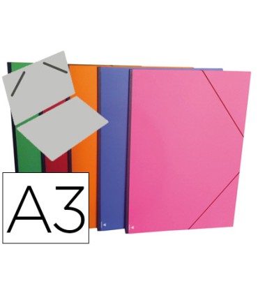 Carpeta planos clairefontaine din a3 con gomas carton gofrado colores surtidos