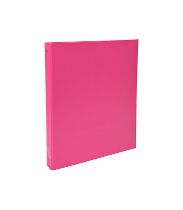 Carpeta de 4 anillas 30mm redondas exacompta a4 carton forrado rosa