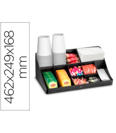 Bandeja organizadora cep con 11 compartimentos poliestireno color negro especial para snacks