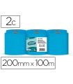 Papel secamanos amoos 2 capas professional 200 mm x 125 mt color azul paquete de 6 rollos