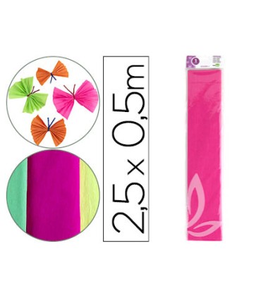 Papel crespon liderpapel 50 cm x 25 m 34g m2 rosa fluorescente