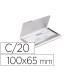 Tarjetero durable aluminio capacidad 20 tarjetas de visitas 55x90 mm color plata 100x65 mm